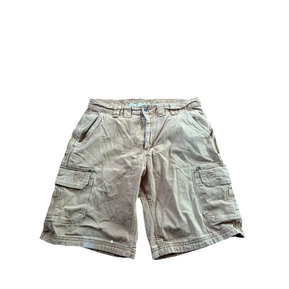 Old Mill Shorts Mens 34 Tan Cargo Workwear Rivets Outdoors Hiking Camping Skater